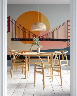 Abstract representation of San Francisco with Golden Gate Bridge