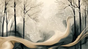 Alternative view of Abstract Tranquil Landscape Wall Mural