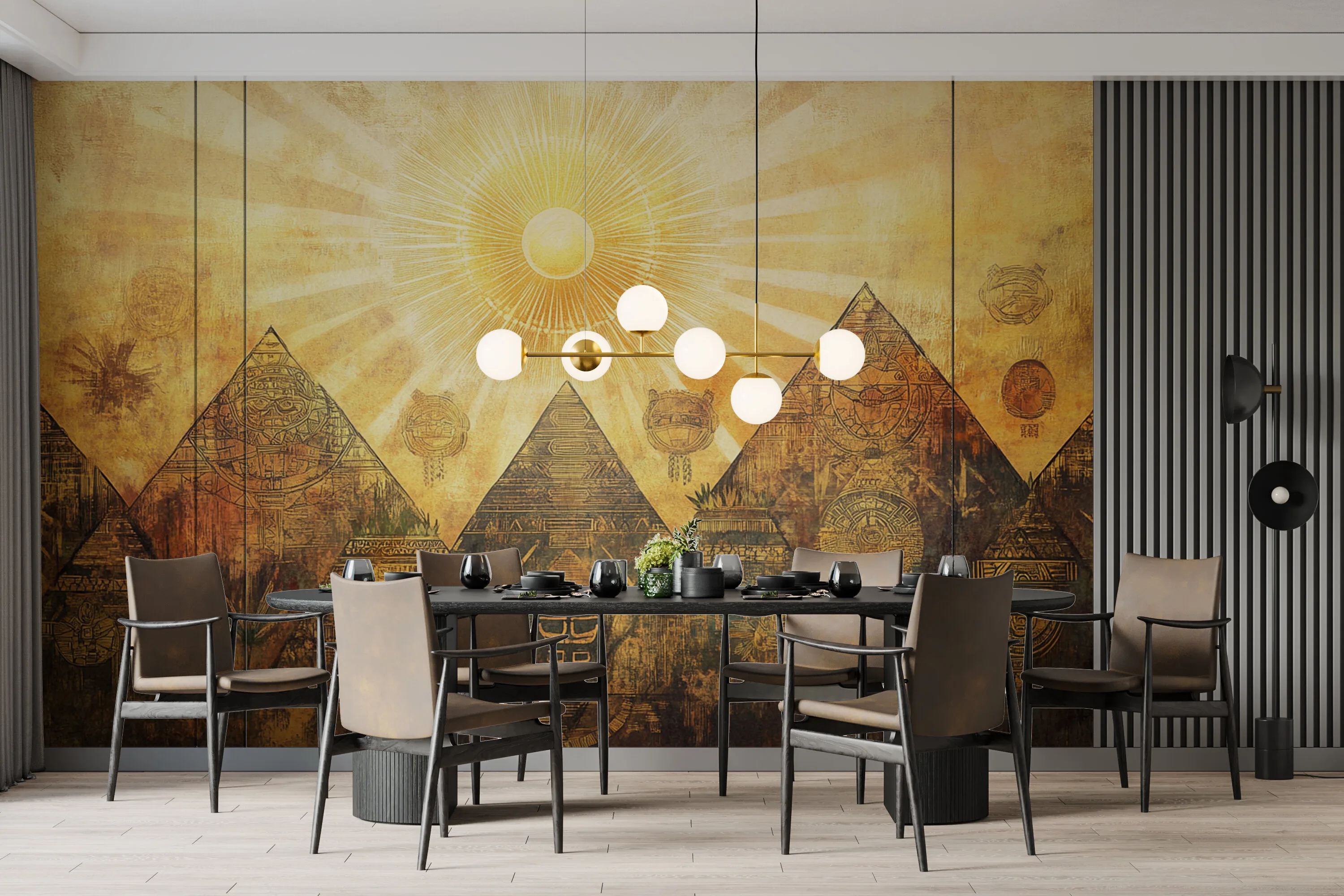 Rendered wallpaper image for Ancient Mexican Pyramids Artwork Wall Mural