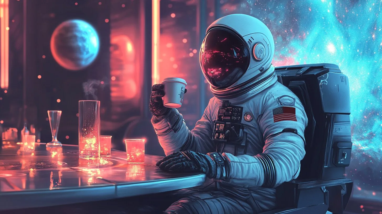 Main product image for Astronaut in a Cosmic Lounge Wall Mural