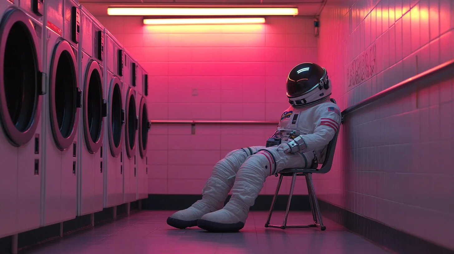 Main product image for Astronaut in a Laundry Room Wall Mural