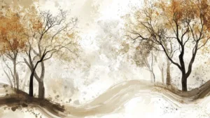 Alternative view of Autumn Serenity Landscape Wall Mural
