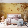 Abstract autumn leaves in shades of gold and yellow||