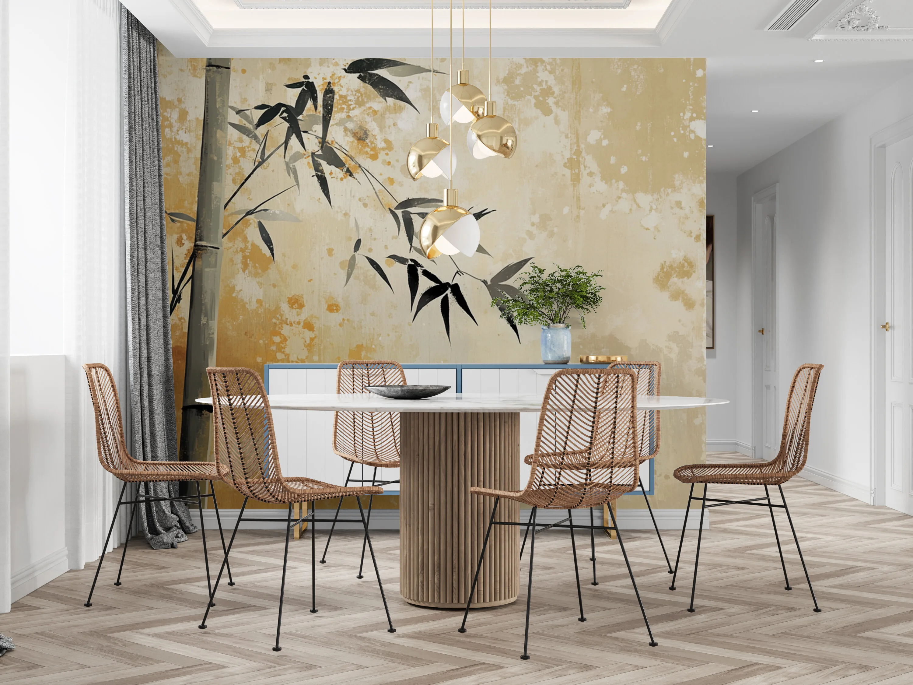 Rendered wallpaper image for Bamboo Serenity Wall Mural
