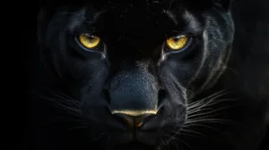 Alternative view of Stunning Black Panther Close-Up Wall Mural