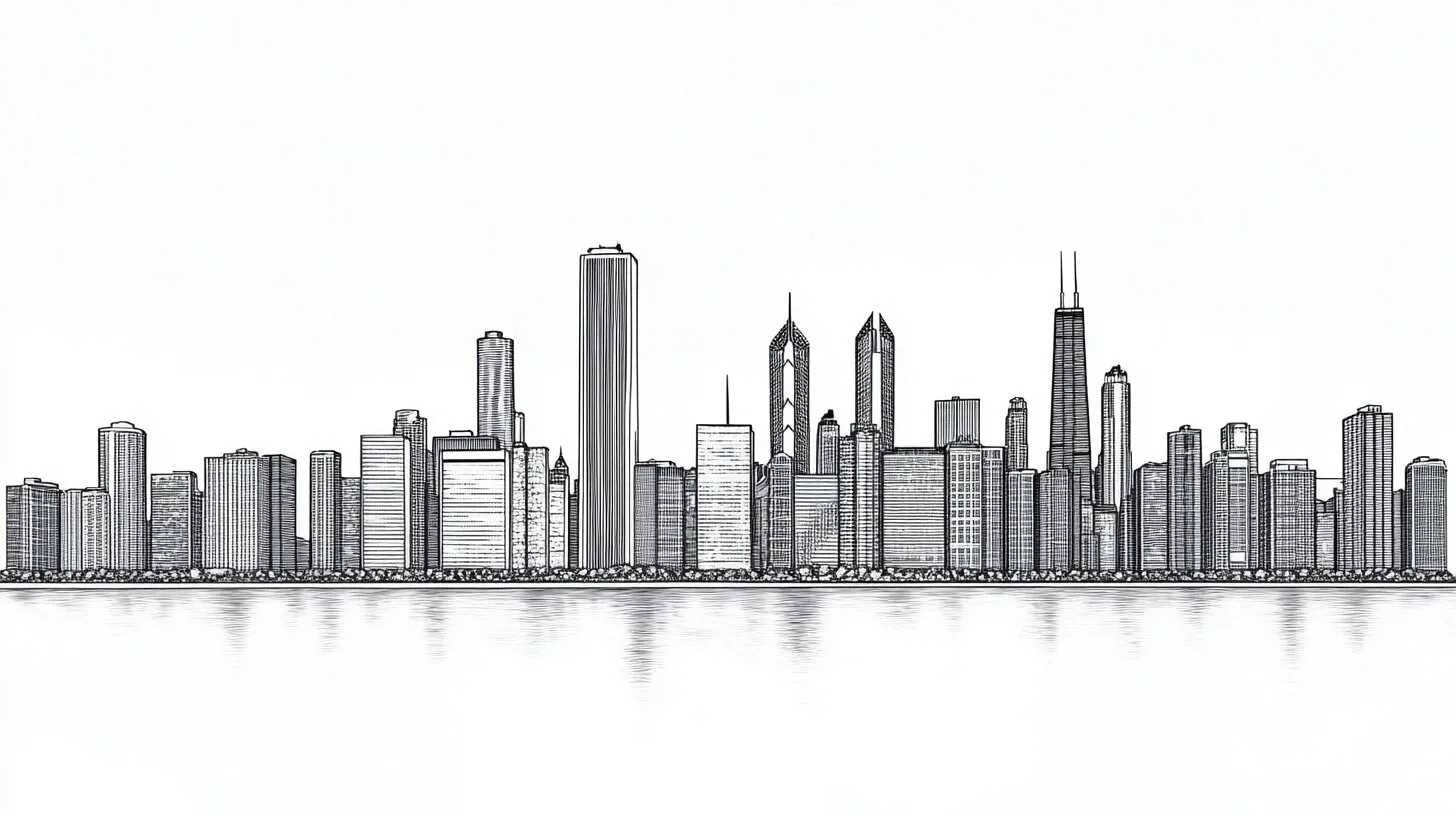 Main product image for Sleek Chicago Skyline Art Wall Mural