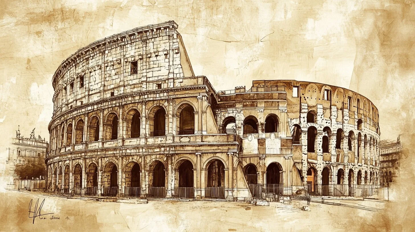 Main product image for Colosseum Ink Sketch Wall Mural