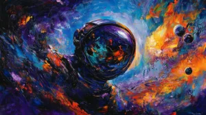 Alternative view of Cosmic Astronaut Art Wall Mural