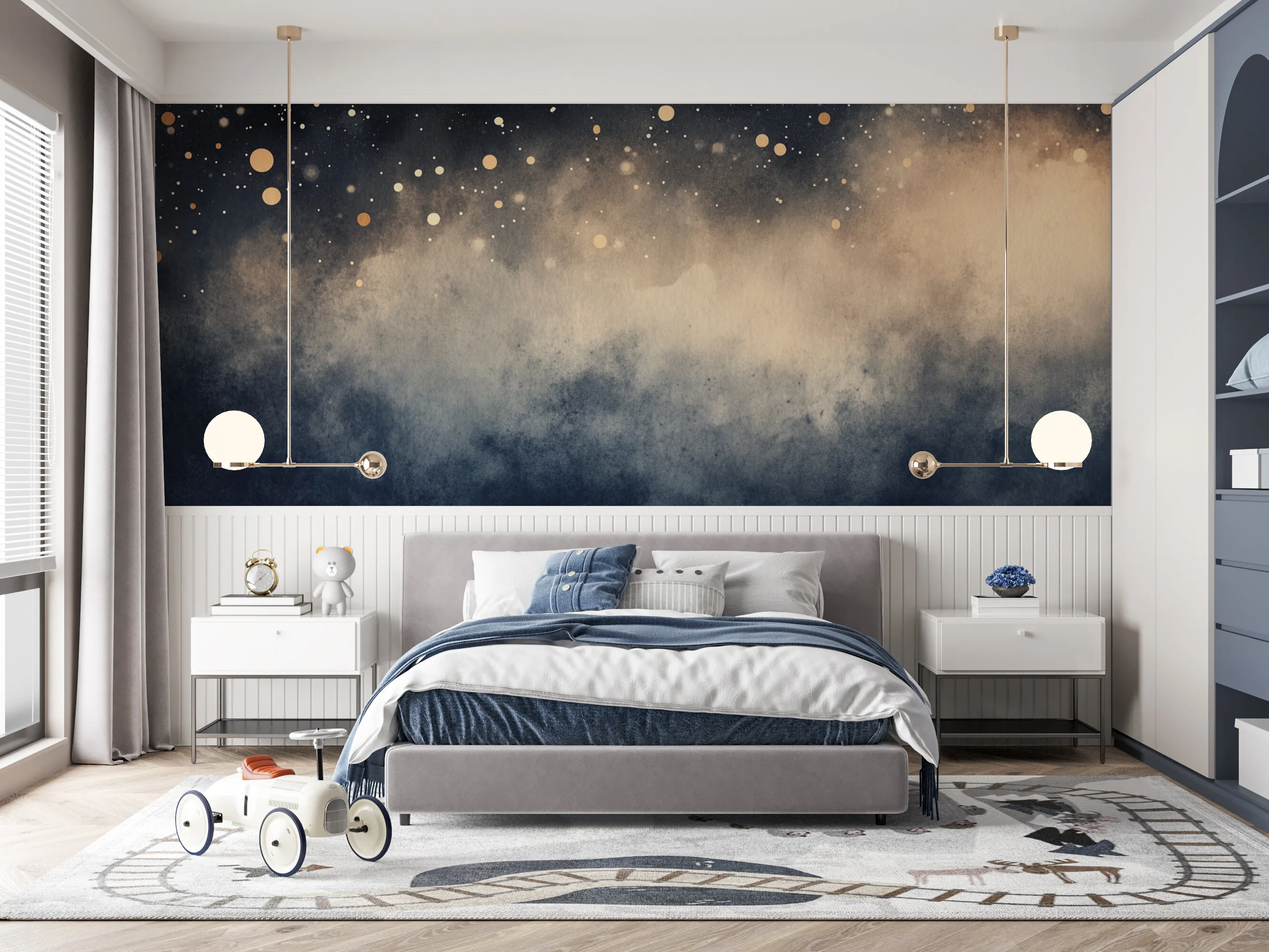 Rendered wallpaper image for Cosmic Dreamscape Wall Mural