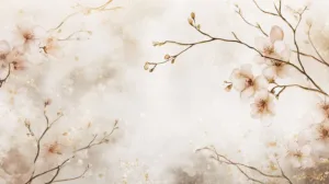 Alternative view of Delicate Cherry Blossom Floral Design Wall Mural