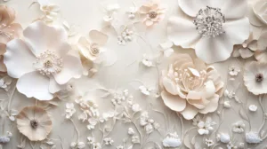 Alternative view of Delicate Floral Composition Wall Mural