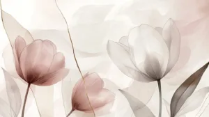 Alternative view of Delicate Floral Elegance Wall Mural
