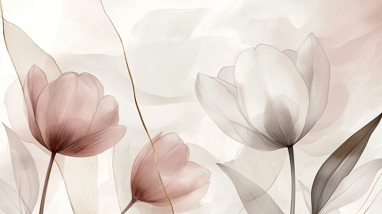 Main product image for Delicate Floral Elegance Wall Mural