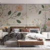 Delicate floral pattern with soft pinks|creams|and greens