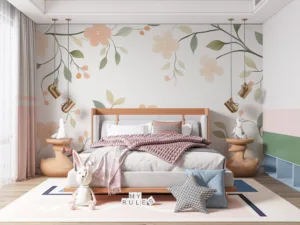 Delicate floral pattern with soft pastel colors||