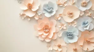 Alternative view of Delicate Paper Flower Arrangement Wall Mural