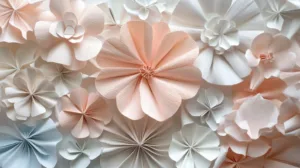 Alternative view of Delicate Paper Flower Collection Wall Mural