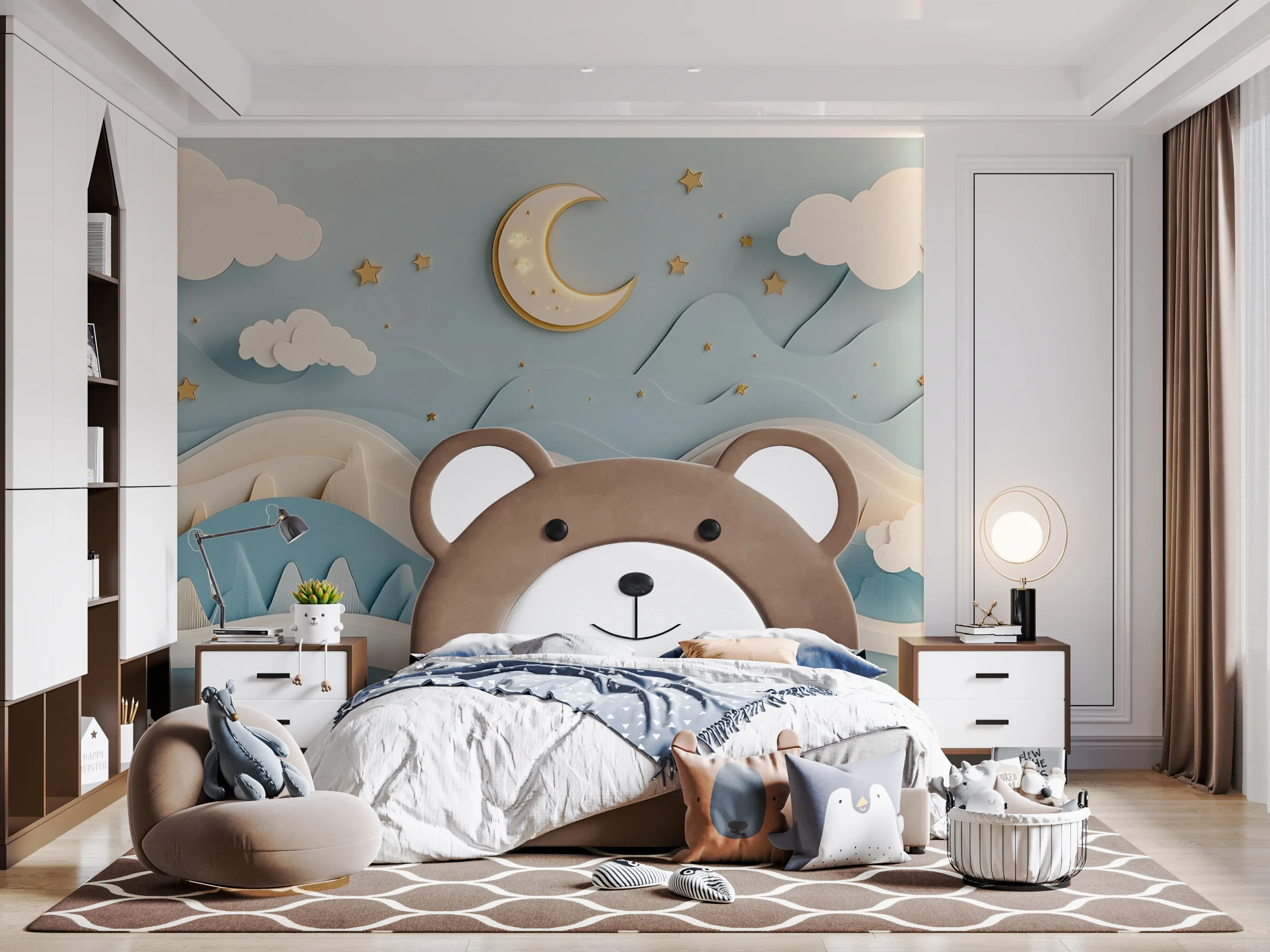 Rendered wallpaper image for Dreamy Nightscape Wall Mural