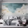 Dreamy sky scene with soft clouds and light blue hues