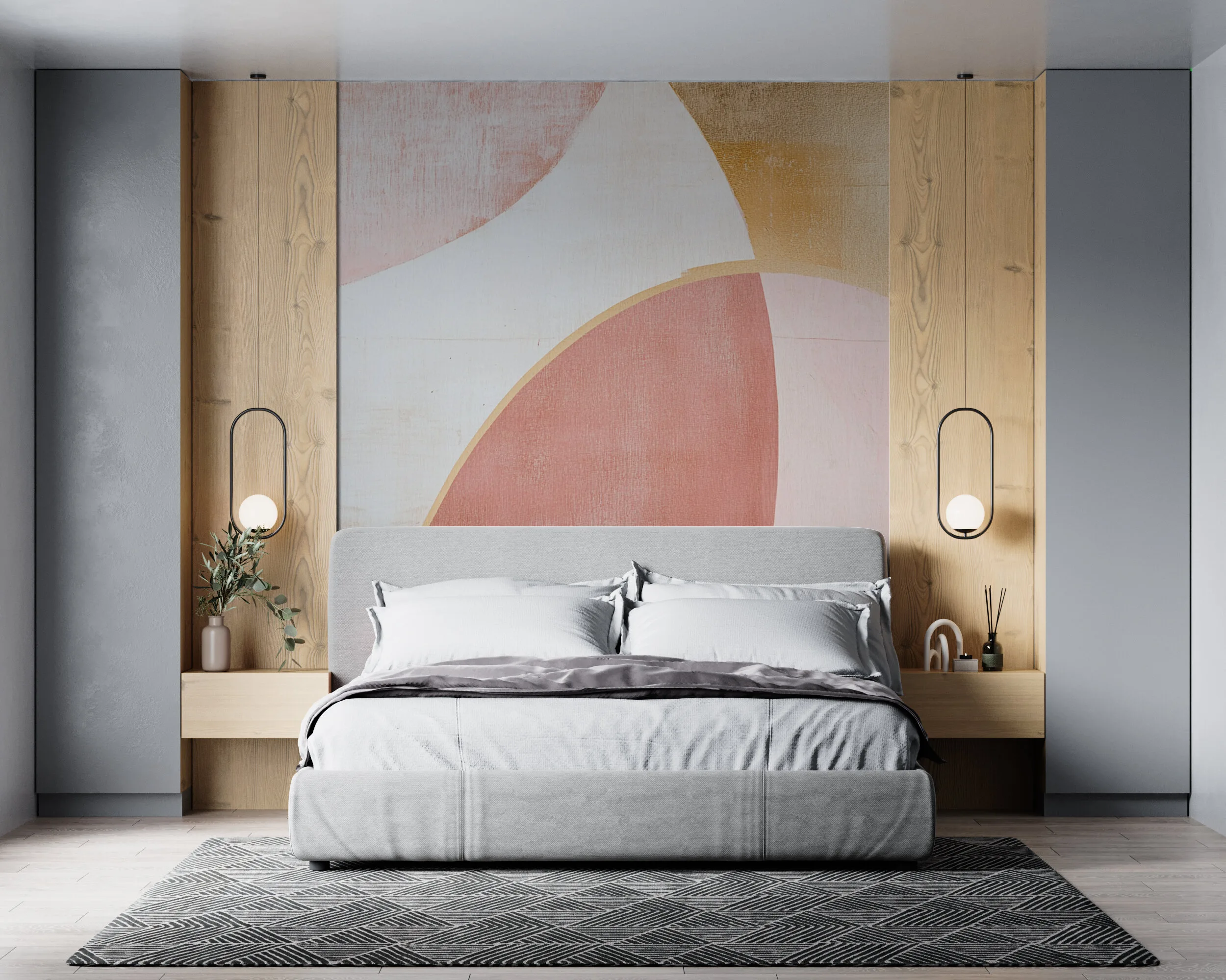 Rendered wallpaper image for Elegant Abstract Canvas Wall Mural