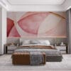 Abstract design with overlapping shapes in pink