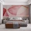Abstract design with overlapping shapes in pink|peach|and cream shades