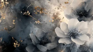 Alternative view of Elegant Abstract Floral Composition Wall Mural