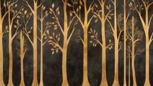 Alternative view of Elegant Abstract Forest Scene Wall Mural