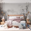 Minimalist bamboo composition in shades of gray and black