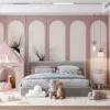 Minimalist floral design in soft whites and light grays on a neutral background.