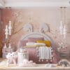 Elegant floral design with soft pinks and gold accents