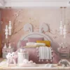 Elegant floral design with soft pinks and gold accents||