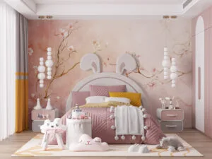 Elegant floral design with soft pinks and gold accents
