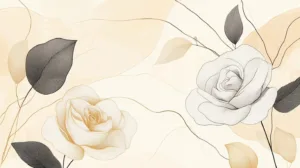 Alternative view of Elegant Floral Design with Roses Wall Mural