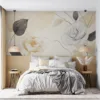 Stylized roses on an abstract background in soft colors.||