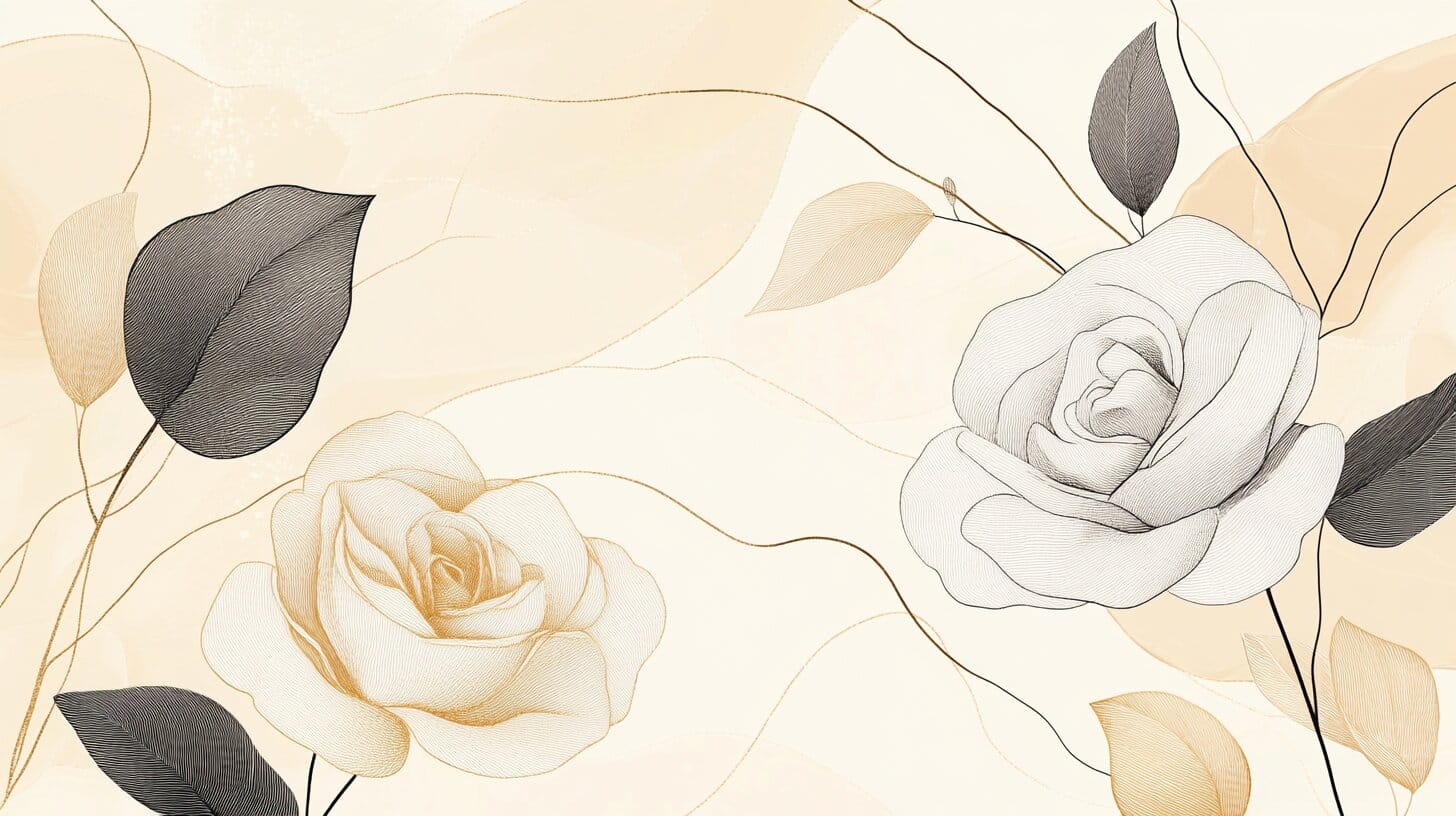 Main product image for Elegant Floral Design with Roses Wall Mural