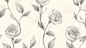 Alternative view of Elegant Floral Pattern of Roses Wall Mural