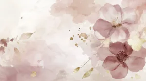 Alternative view of Elegant Floral Watercolor Design Wall Mural