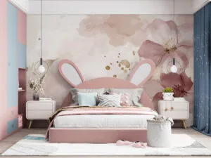 Elegant floral watercolor design with soft colors and gold accents.