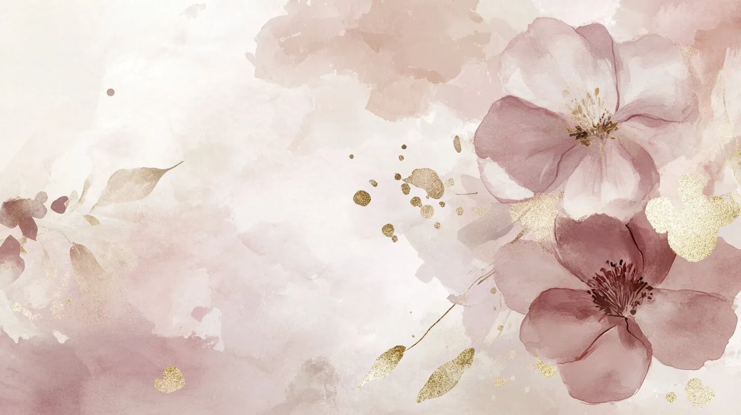 Main product image for Elegant Floral Watercolor Design Wall Mural
