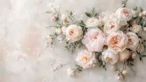 Alternative view of Elegant Peony Floral Arrangement Wall Mural