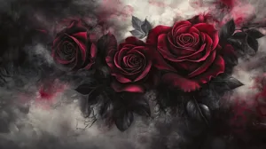 Alternative view of Elegant Roses Artwork Wall Mural