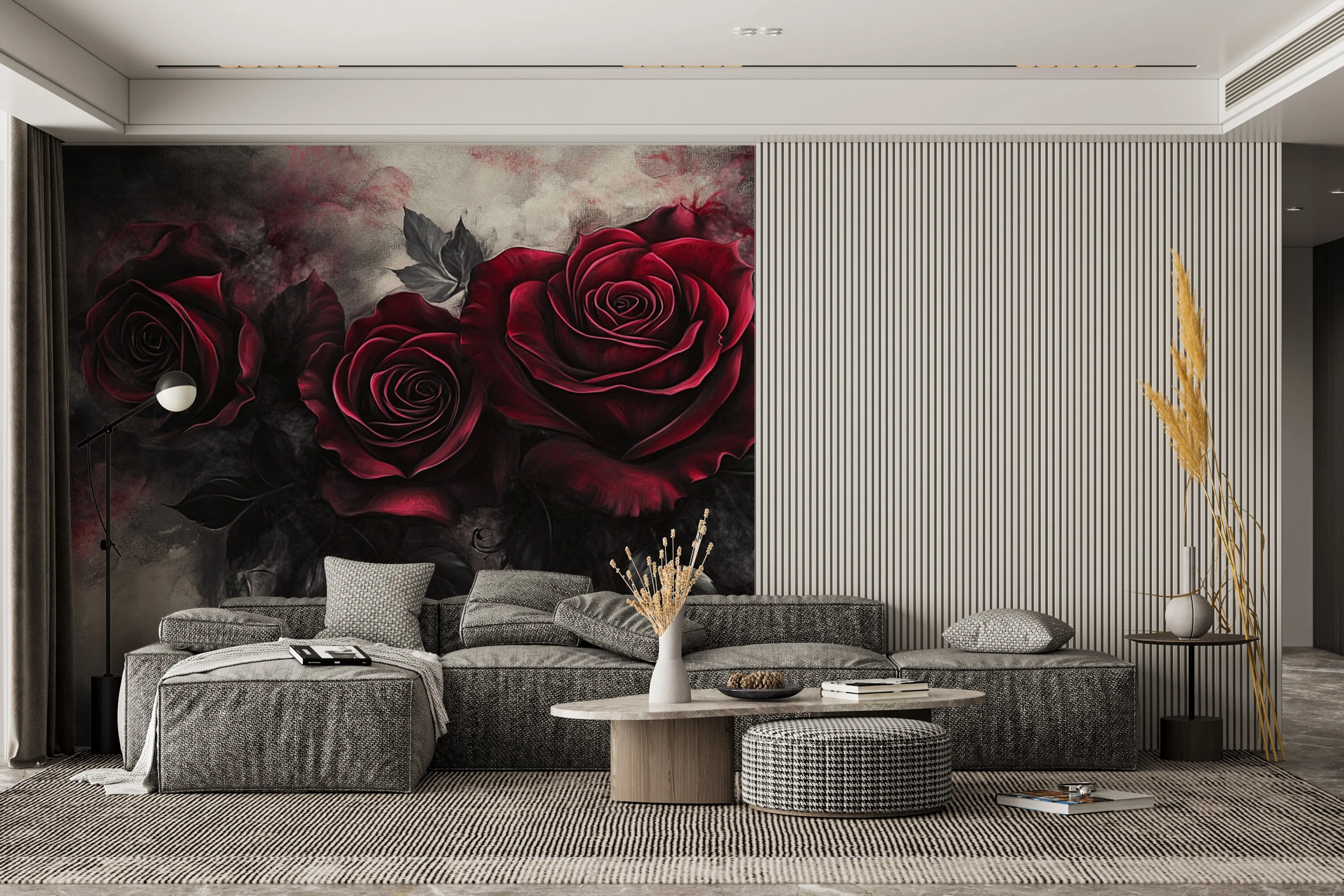 Rendered wallpaper image for Elegant Roses Artwork Wall Mural