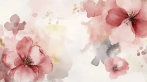 Alternative view of Elegant Watercolor Floral Design Wall Mural