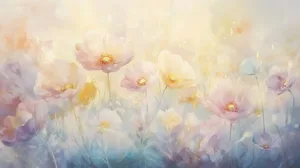 Alternative view of Ethereal Floral Watercolor Art Wall Mural