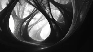 Alternative view of Ethereal Forest Abstraction Wall Mural