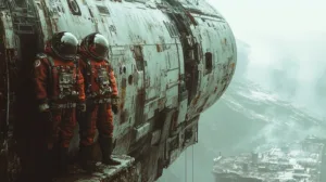 Alternative view of Exploration in Space Wall Mural