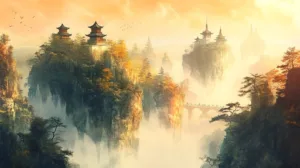 Alternative view of Fantastical Landscape Wall Mural