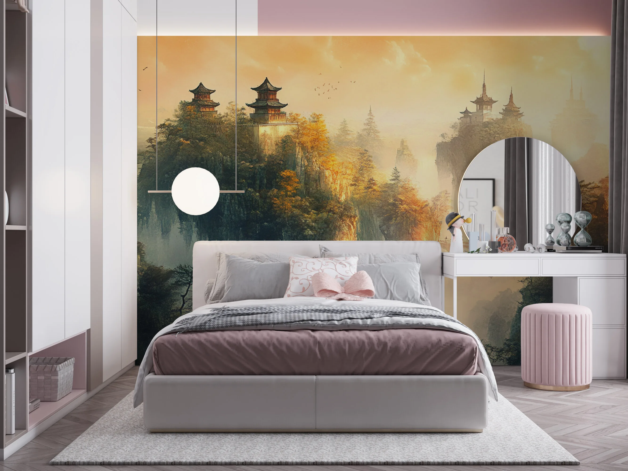 Rendered wallpaper image for Fantastical Landscape Wall Mural