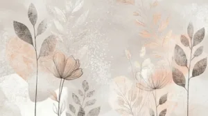 Alternative view of Floral Abstract Design Wall Mural